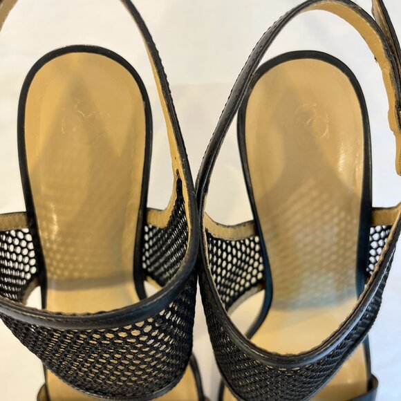 Ann Taylor "Leigh" Mesh Slingback Black Sandals - Size 10M - Picture 6 of 15